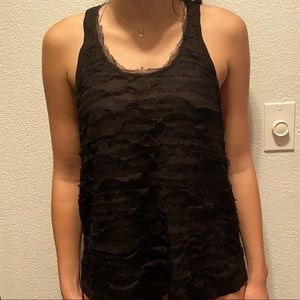 Joie Racerback Layered Black Silk Tank